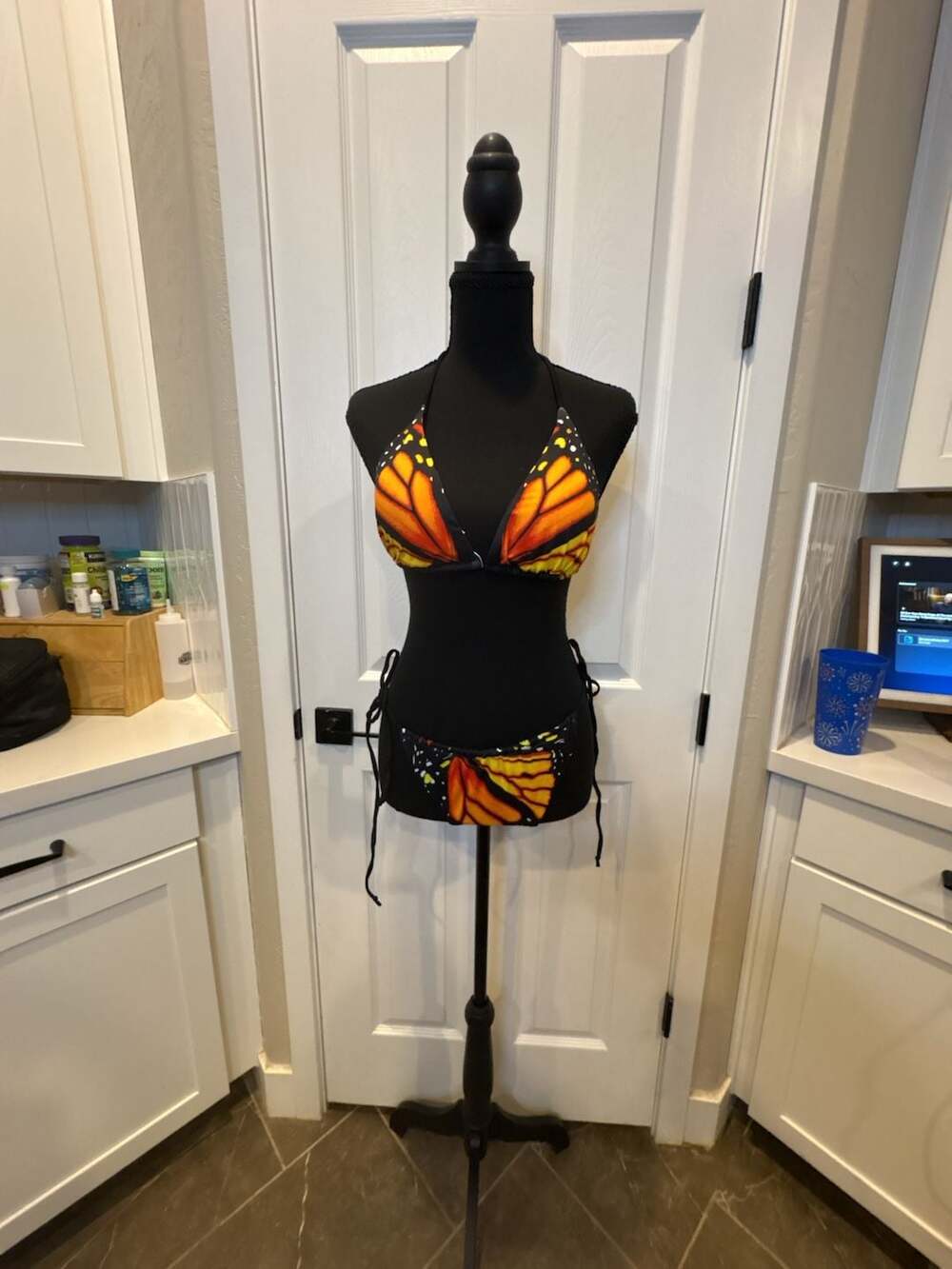 Miketai Butterfly Bikini Set Size Xl Orange Black (135)